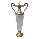 Ancienne carafe italienne en forme d'amphore aiguire dore h40cm