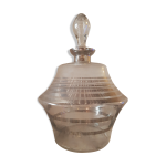 Ancienne carafe à liqueur verre soufflé, fil d'argent Ancienne carafe à liqueur verre soufflé, fil d'argent