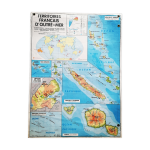 Ancienne carte mdi des dpartements et trritoires franais d'outre mer - dom - tom