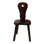 Ancienne chaise en bois brutaliste montage vintage