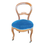 Ancienne chaise louis philippe / velours bleu roi