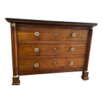 Ancienne commode empire  demi colonne dessus marbre