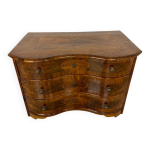 Ancienne commode galb� sapin et placage noyer xixe si�cle 3 tiroirs