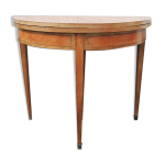 Ancienne console, table de jeux demi - lune en bois Ancienne console, table de jeux demi - lune en bois