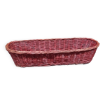 Ancienne corbeille  pain pour baguette ou banneton rouge en osier tress