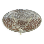 Ancienne coupe fruits centre de table verre moul + fer forg vintage