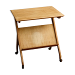 Ancienne desserte scandinave en bois blond