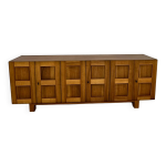 Ancienne enfilade bahut bois géométrique design des années 70 vintage bahut Ancienne enfilade bahut bois géométrique design des années 70 vintage bahut