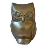 Ancienne figurine animal chouette hibou en laiton
