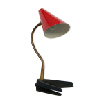 Ancienne lampe rouge bureau cocotte annee 50