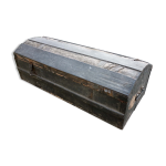 Ancienne malle de voyage en bois bombe