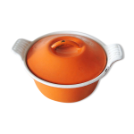 Ancienne marmite en fonte emaille orange le creuset