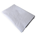 Ancienne nappe blanche brode rectangulaire 150 x 100 cm