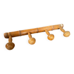 Ancienne patère porte manteau mural x4 bois style bambou vintage Ancienne patère porte manteau mural x4 bois style bambou vintage
