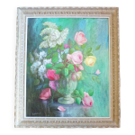 Ancienne peinture reprsentant un bouquet de fleut