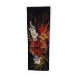Ancienne peinture fleurs sur velours Ancienne peinture fleurs sur velours