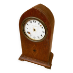 Ancienne pendule chemine ogive marqueterie bois acajou vintage