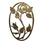 Ancienne petite rosace ovale en laiton largeur, hauteur 18cm