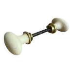 Ancienne poigne de porte en porcelaine beige