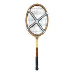 Ancienne raquette tennis la hutte imprial bois + protection zephyr mtal #b766