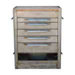 Ancienne servante d atelier industriel sur roulettes, entirement dcape