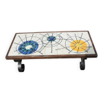 Ancienne table basse en céramique écru style belarti Ancienne table basse en céramique écru style belarti