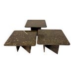 Ancienne tables basses gigogne pierre fossil design heinz lilienthal Ancienne tables basses gigogne pierre fossil design heinz lilienthal