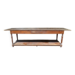 Ancienne table de drapier 1920 en bois blanc longueur 298 cm