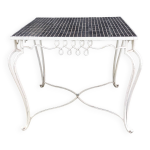 Ancienne table fer forgé / plateau carreaux céramique Ancienne table fer forgé / plateau carreaux céramique