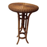 Ancienne table haute / mange debout bambou et rotin Ancienne table haute / mange debout bambou et rotin