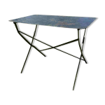 Ancienne table pliante en mtal noir