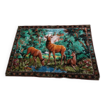 Ancienne tenture murale tapisserie thème chasse 118 x 170 cm Ancienne tenture murale tapisserie thème chasse 118 x 170 cm