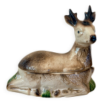 Ancienne terrine caugant en cramique en forme de biche