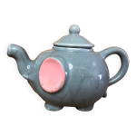 Ancienne thire forme lphant cramique grise & rose vintage #a472