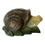 Ancienne tirelire escargot en barbotine