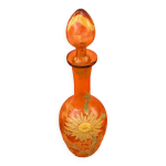 Annes 1900' carafe  liqueur verre ambre souffl et maill