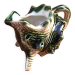 Ann�es 1940 pot � lait / cr�mier barbotine polychrome forme coquillage