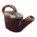 Annes 1950 vase / pique fleurs forme arrosoir grs flamm