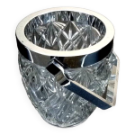 Années 1970 seau à glace verre moulé et ciselé Années 1970 seau à glace verre moulé et ciselé
