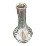 Annes 1970 vase / soliflore  panse sur pied douche verre transparent