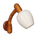 Applique avec abat - jour en verre pliss 1970