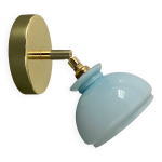 Applique abat - jour vintage en opaline bleue