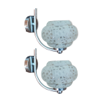 Appliques art dco anciennes chrome et verre granit