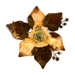 Applique fleur en métal cuivré et doré Applique fleur en métal cuivré et doré
