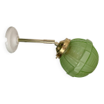 Applique globe vintage art déco en verre vert Applique globe vintage art déco en verre vert