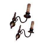 Appliques imitation chandelles couleur bronze patin