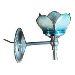 Applique lampe lotus fleur pétale nacre base métal chromé patiné dp 1123672 Applique lampe lotus fleur pétale nacre base métal chromé patiné dp 1123672