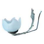 Applique lampe tulipe rose pte de verre base fonte mtal patin