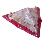 Applique ou lustre triangulaire 1970 en verre de murano transparent 35x35x