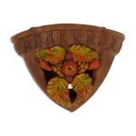 Applique murale d'angle en terre cuite à décor fruitier, signée d. chadeau Applique murale d'angle en terre cuite à décor fruitier, signée d. chadeau